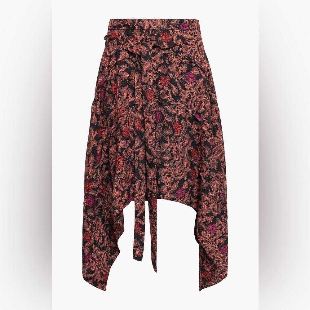PROENZA SCHOULER Asymmetric printed crepe skirt BLACK LABEL NWT